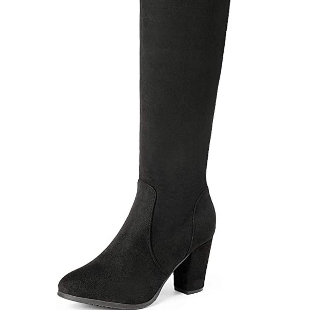 DREAM PAIRS Women's Thigh High Over The Knee Fashion Boots Block Mid Heel Long